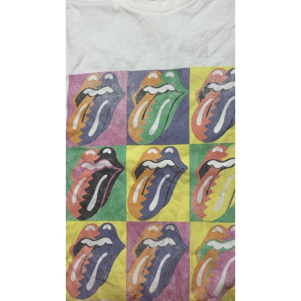 Rolling Stones 1989 Men's Large Warhol T-shirt Lips Tongue Colorful - Picture 4 of 12